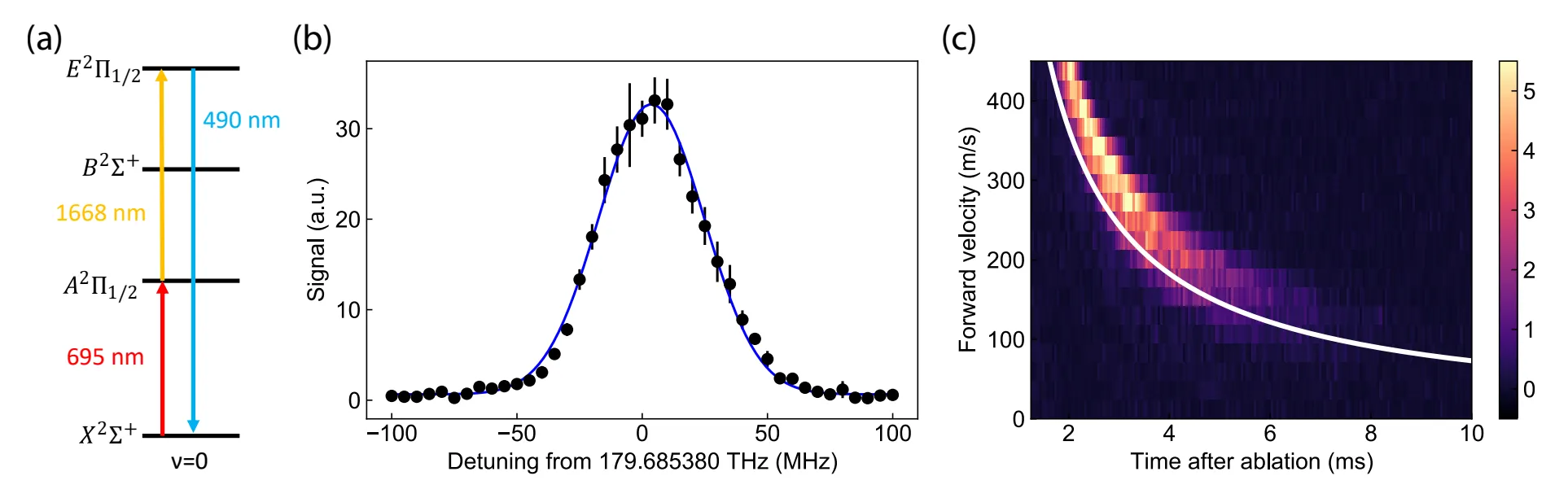 Background-free two-photon thermometry of the molecular source.